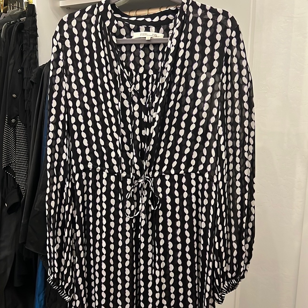 The Best DVF Maxi!  Black white with a little purple!